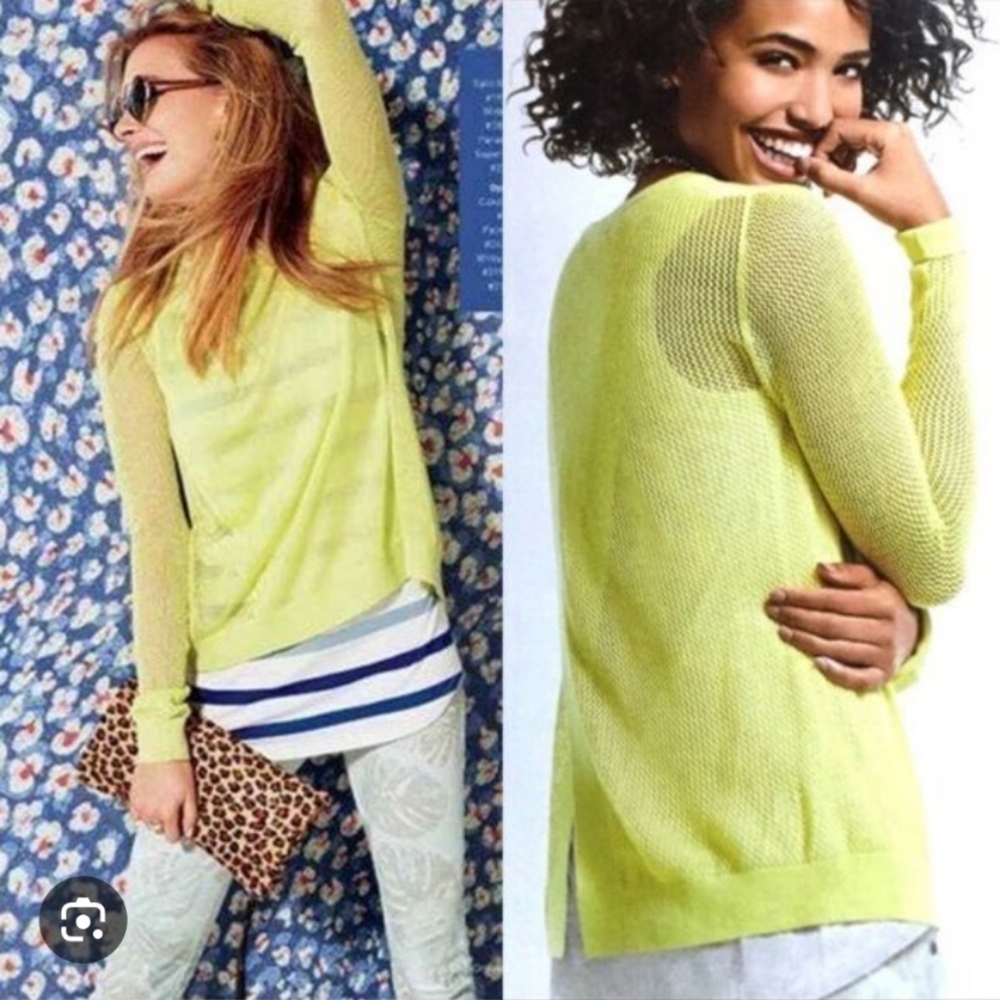 CAbi split back mesh sweater